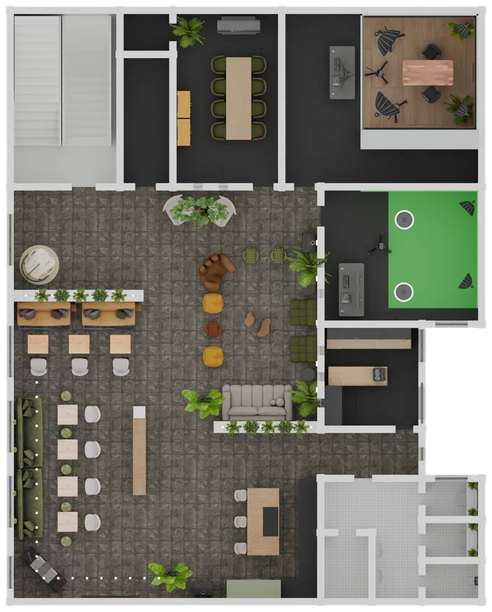 Grundriss der Etage von oben